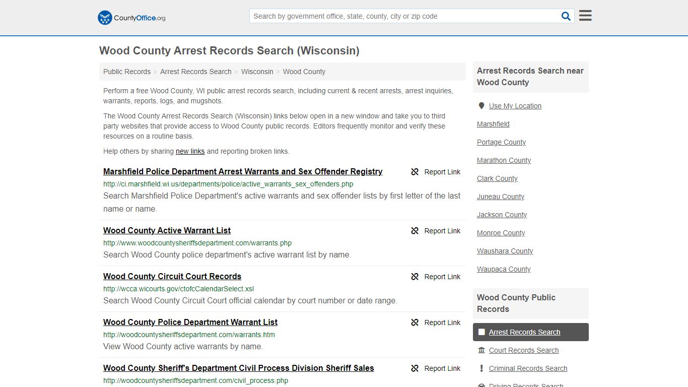 Arrest Records Search - Wood County, WI (Arrests & Mugshots)